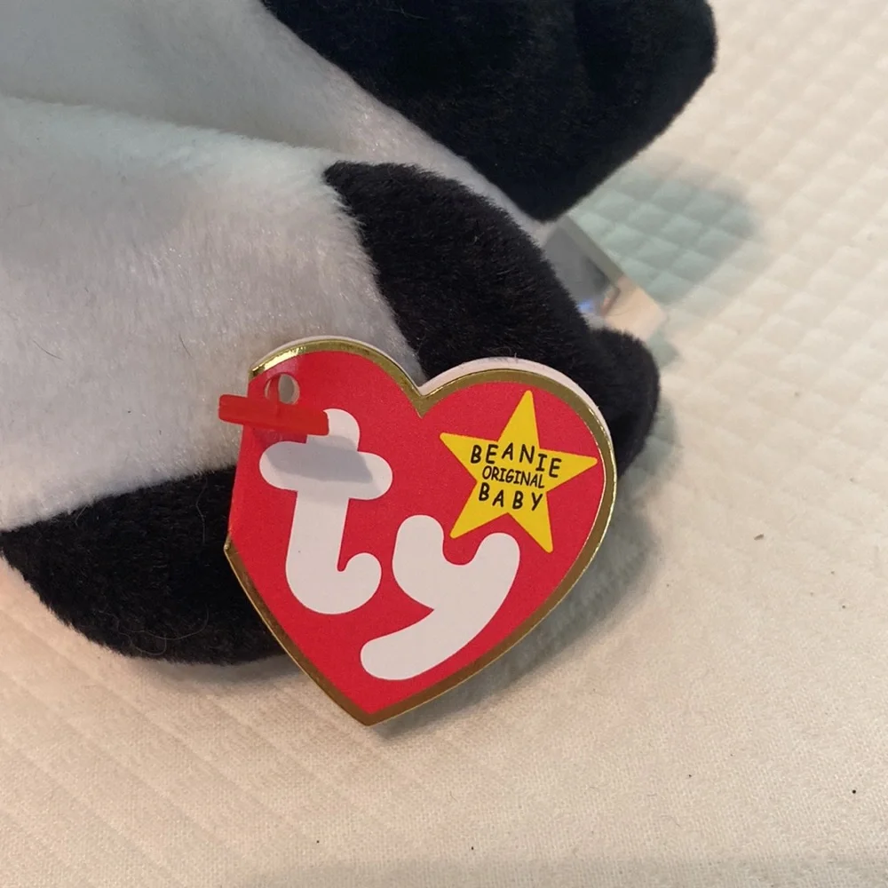 Ty Beanie Baby White Orange Legs Stilts Stork Bird Stuffed Animal Toy with Tag